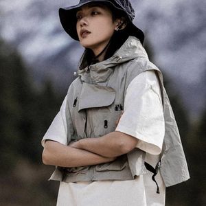 남여공용 바람막이 조끼 남여공용 등산 조끼 아웃도어 베스트 캠핑 나일론 환절기 후드 골프